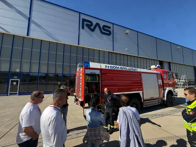 Airport fire service outside the RAS hangar